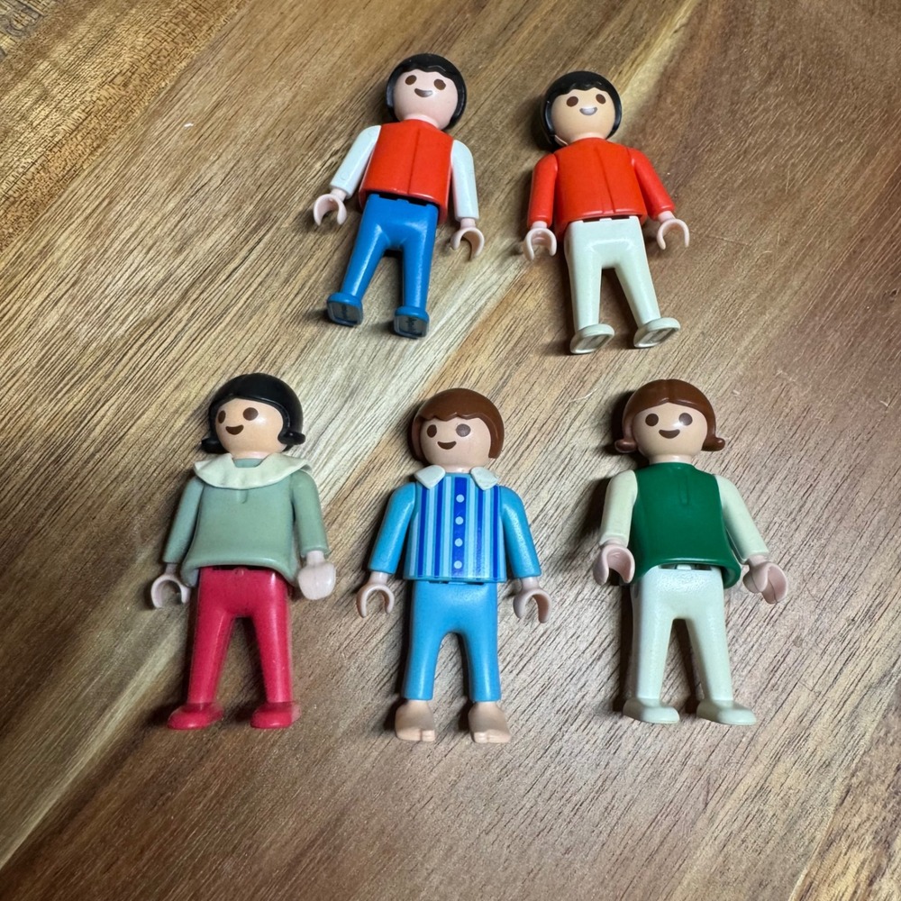 Vintage Playmobil Geobra Figures Lot 5 1981 Retro Kids People Klicky Toys